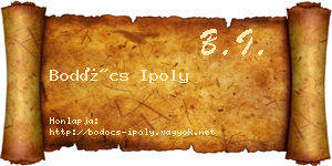 Bodócs Ipoly névjegykártya